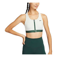 (WMNS) Nike Swoosh Medium-Support Padded Zip-Front Sports Bra 'White Green' FQ0696-121