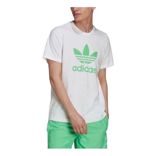 adidas Original Adicolor Classics Trefoil Tee 'White Semi Screaming Green' H06640