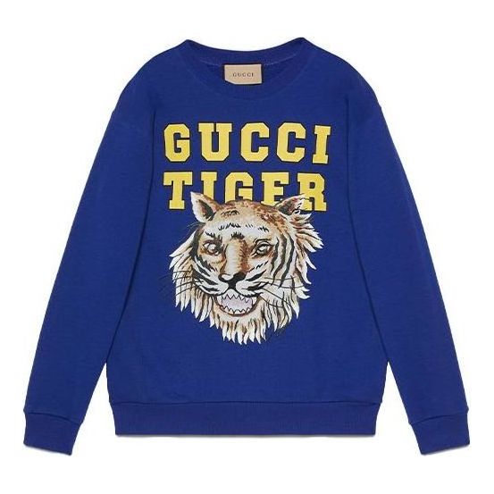 Gucci Tiger Cotton Sweatshirt 'Blue' 623245-XJD3T-4622