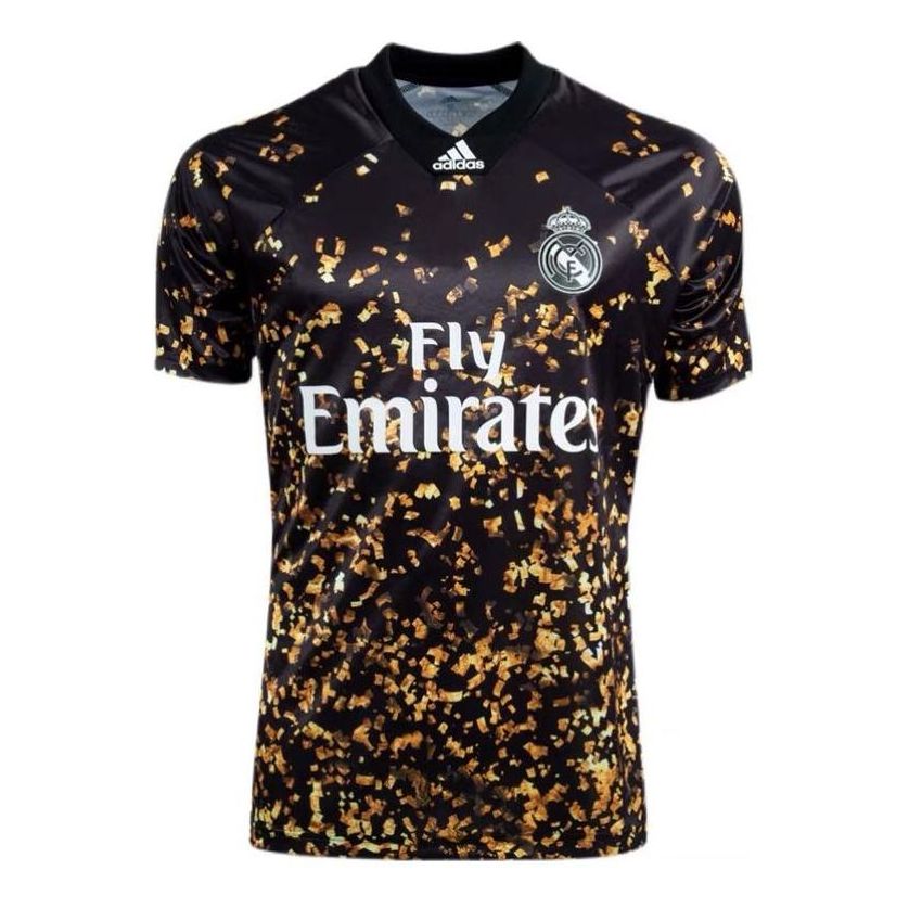 Men's adidas x EASPORTS Crossover 19-20 Season Casual Sports Full Print Short Sleeve Soccer/Football Jersey Black EJ5563