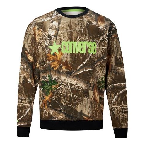 Men's Converse Retro Pattern Logo Printing Round Neck Pullover Camouflage 10019970-249