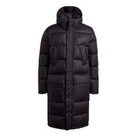 adidas originals Long Dwn Jkt Casual Sports Stay Warm hooded down Jacket Black GE1335