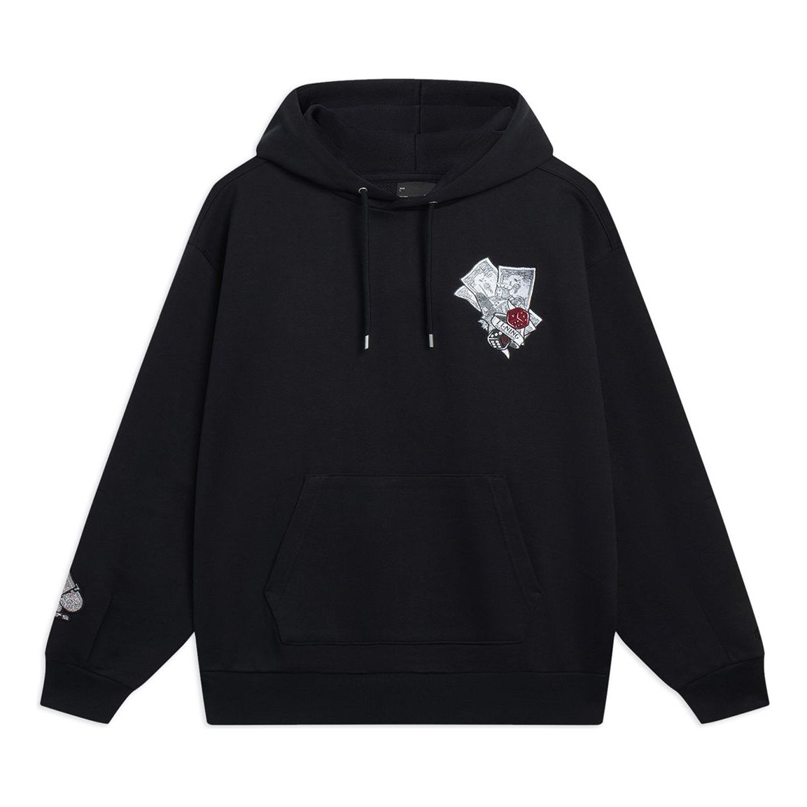 Li-Ning Skateboarding Millionaire Graphic Hoodie 'Black' AWDT223-3
