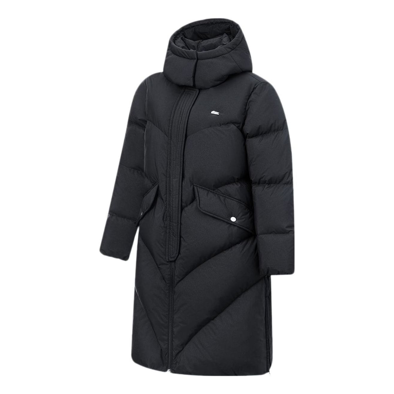 (WMNS) Li-Ning Logo Long Down Jacket 'Black' AYMT116-3