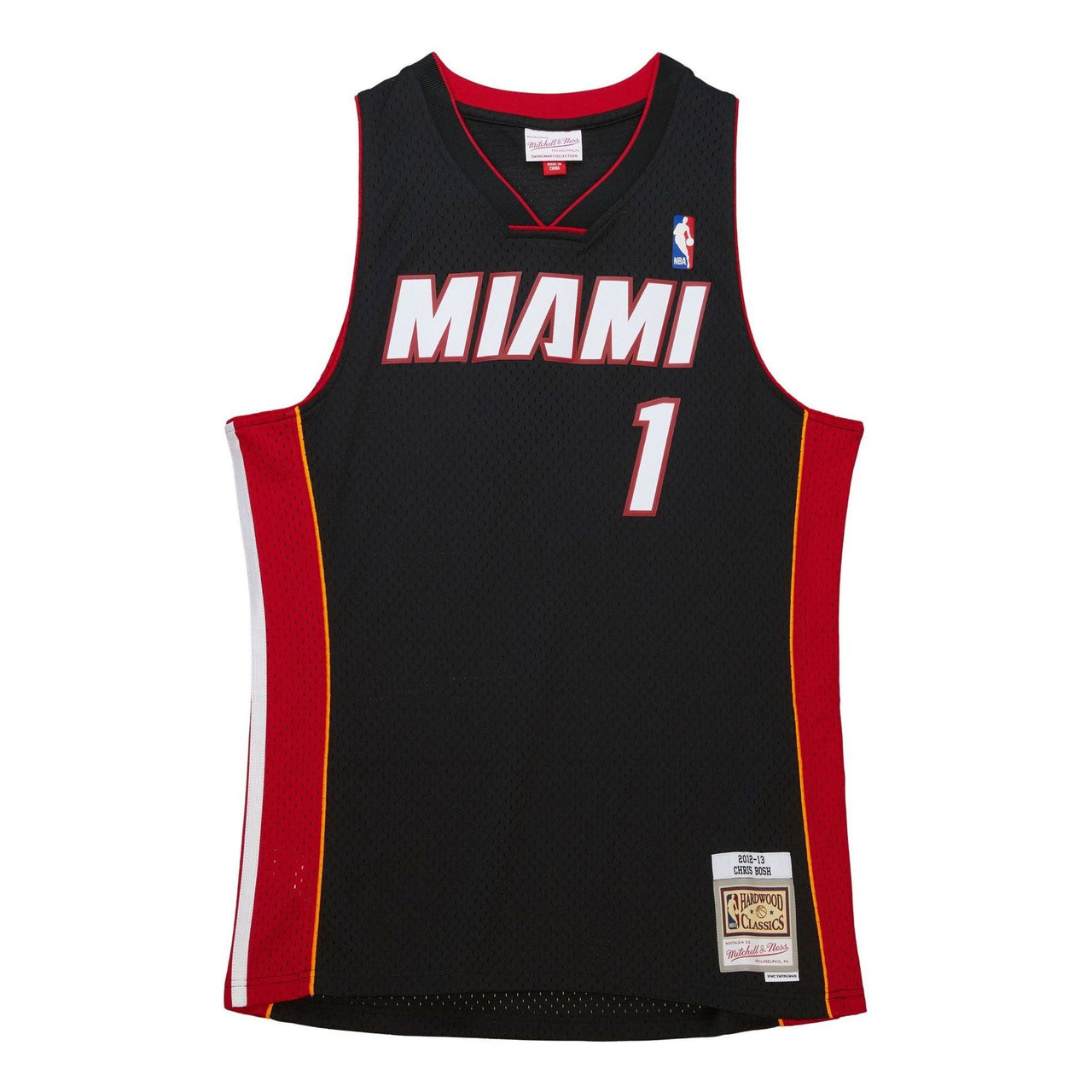 Mitchell & Ness x NBA Miami Heat Black 2012-13 Jersey 'Chris Bosh 1' SMJY6133-MHE12CBOBLCK