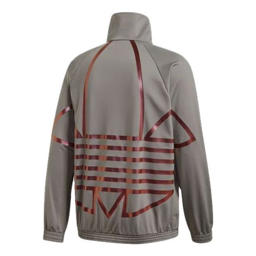adidas originals Logo Printing Sports Stand Collar Jacket Gray FS7332