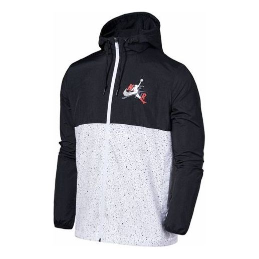 Men's Air Jordan AS J JM Clscs Windwear JKT Colorblock Hooded Jacket Black CT9369-010