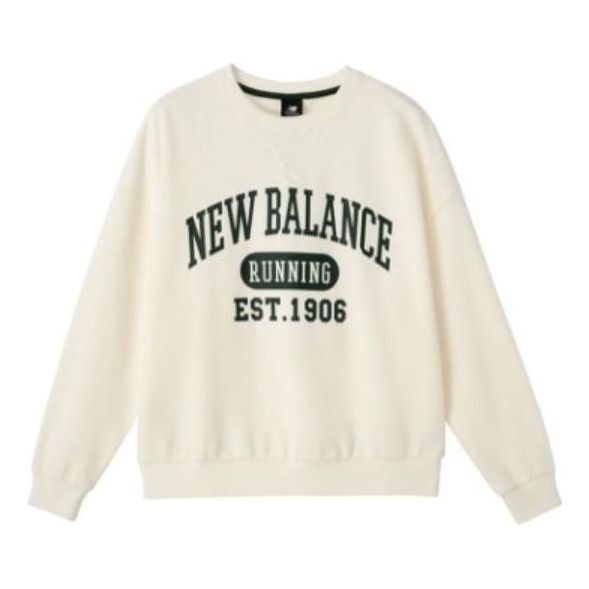 (WMNS) New Balance Classic Running Sweatshirt 'White Green' AWT31356-CIC