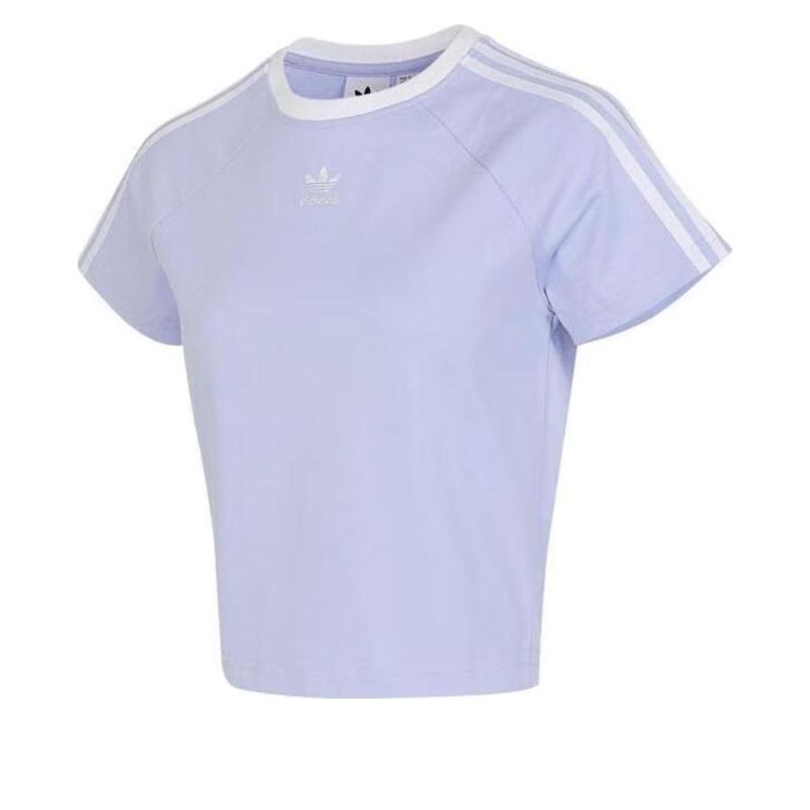 (WMNS) adidas Adicolor 3-Stripes Cali T-Shirt Asia Sizing 'Purple White' JC8706