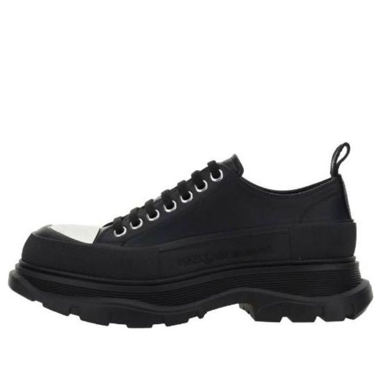 Alexander McQueen Tread Slick Lace-Up Shoes 'Black White Toe' 735815WHZ6N1081