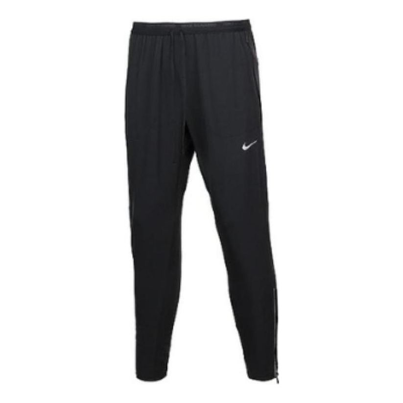 Men's Nike Casual Micro Mark Printing Straight Solid Color Reflective Sports Pants/Trousers/Joggers Autumn Black DQ4746-010