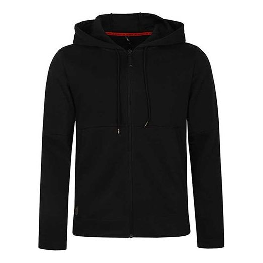 adidas Athleisure Casual Sports Cardigan Hooded Jacket Black FP8206