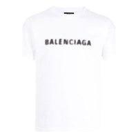 Balenciaga Blurred Logo T-Shirt 'White Black' 661705TKVD59040