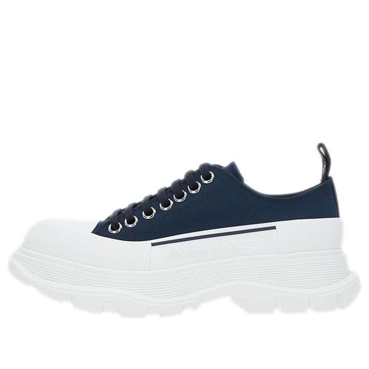 (WMNS) Alexander McQueen Tread Slick Lace Up Shoes 'Blue White' 611705W4S914532