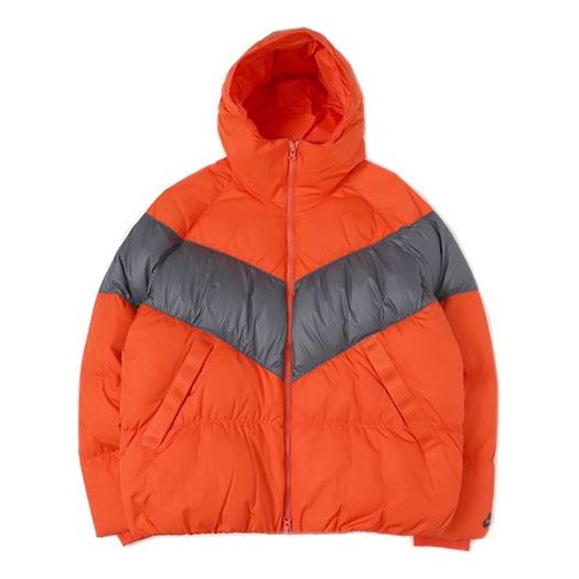 Nike Men's Sportswear Hat Down Jacket Orange BV4720-891