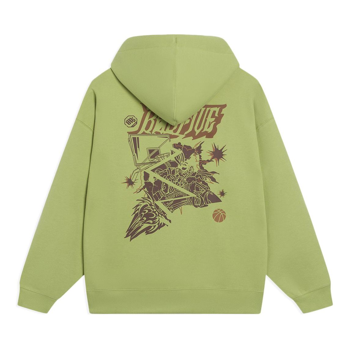 Li-Ning BadFive Cartoon Graphic Hoodie 'Moss Green' AWDT089-7