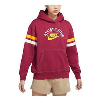 (WMNS) Nike Sportswear Alphabet Logo Printing Fleece Hoodie Red DQ9147-677
