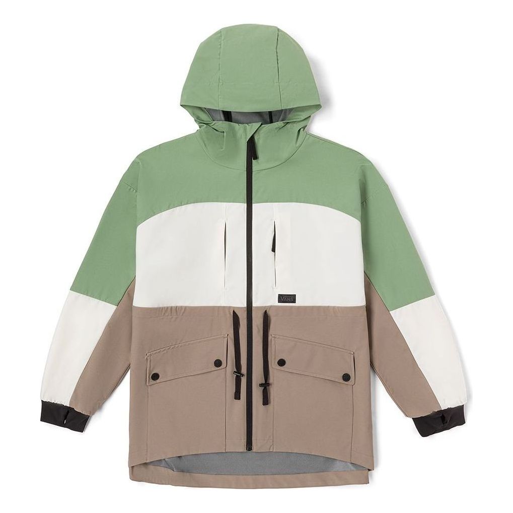 (WMNS) Vans Colorblock Hoody Jacket 'Green Brown White' VN000F2RYEH