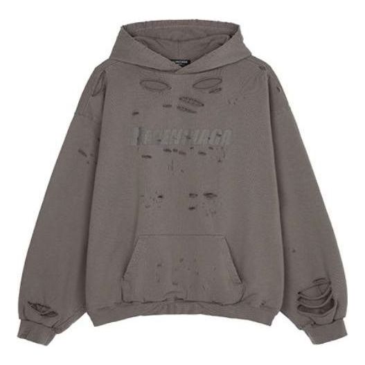Balenciaga Caps Destroyed Hoodie 'Tan' 659403TKVB67185