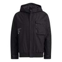 adidas M Utility Jkt Big Pocket Sports Hooded Jacket Black HD0355