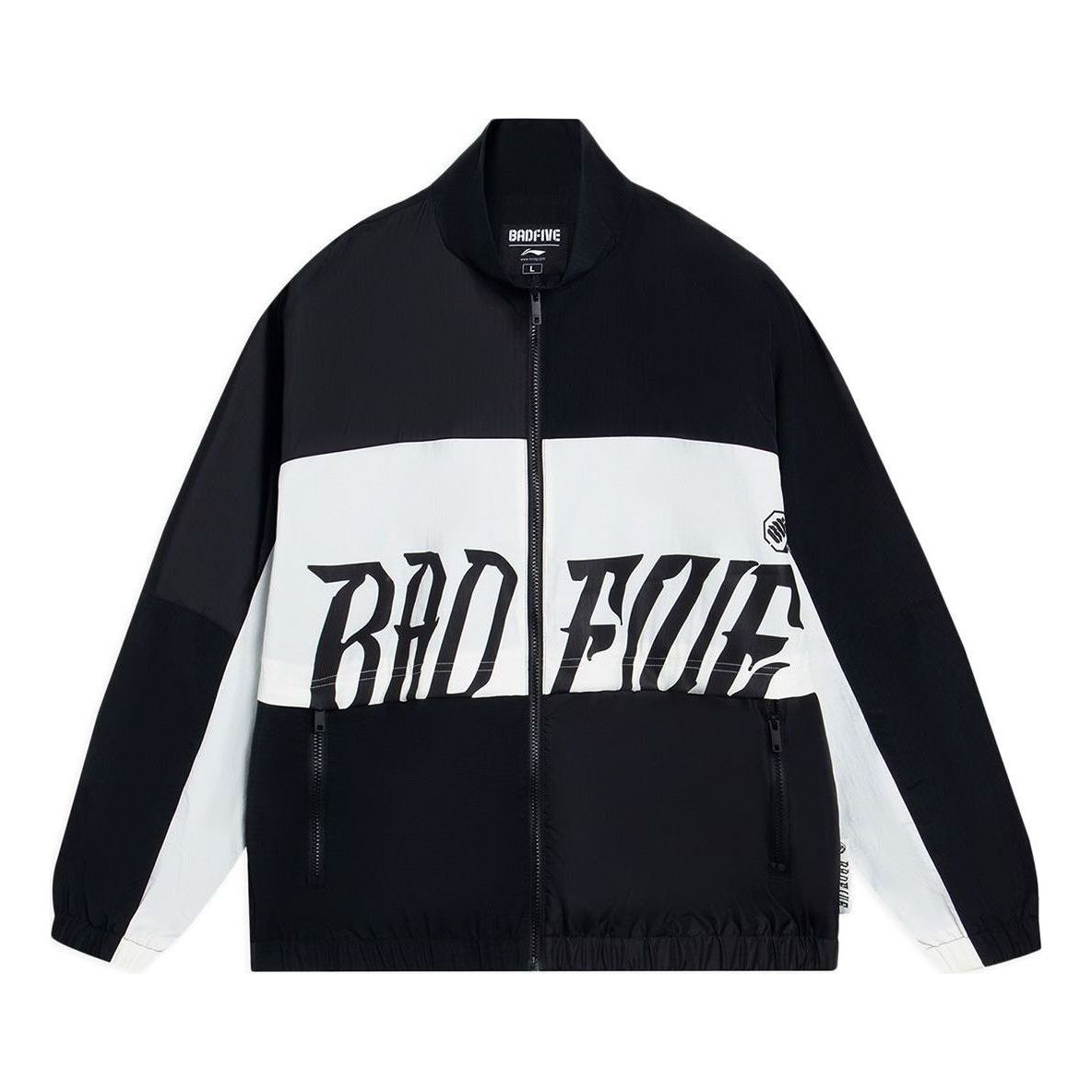 Li-Ning BadFive Logo Color Block Jacket 'Black White' AFDT061-3