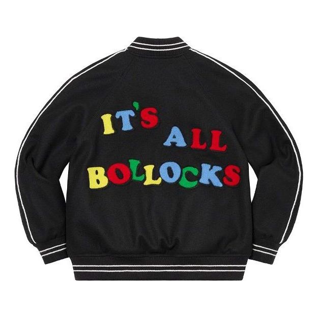 Supreme x Jamie Reid It's All Bollocks Varsity Jacket 'Black' SUP-SS21-686