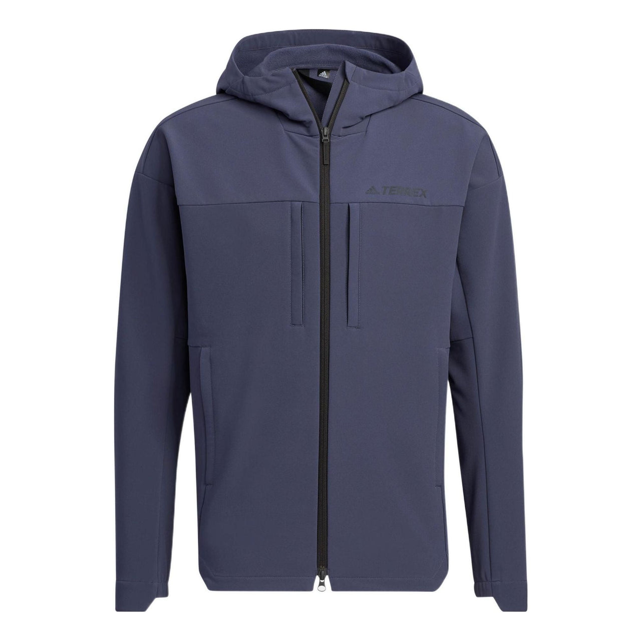 adidas Trav softsh jkt Back Printing Sports Hooded Jacket Navy Blue IC8170