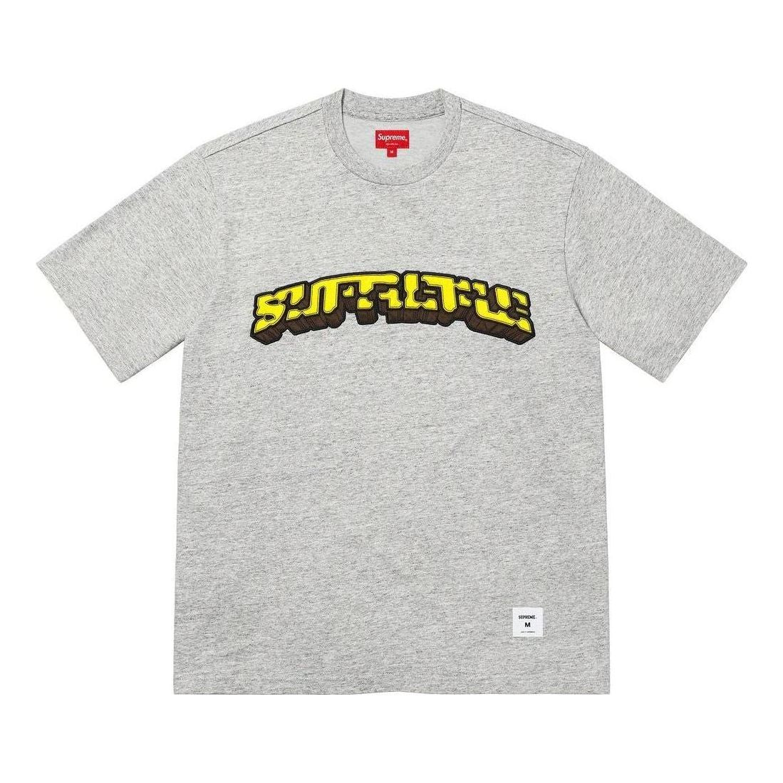 Supreme Block Arc S/S T-Shirt 'Grey Yellow' SUP-SS23-091