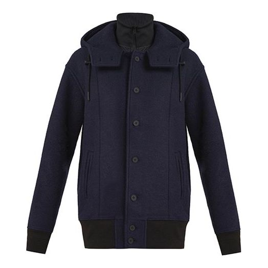 Men's Y-3 Colorblock Long Sleeves Hooded Jacket Black DP0495