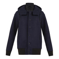 Men's Y-3 Colorblock Long Sleeves Hooded Jacket Black DP0495