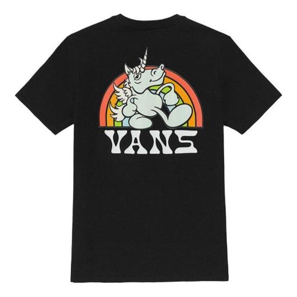 (WMNS) Vans Unicorn Rainbow T-shirt 'Black' VN0008ZNBLK