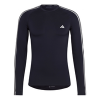 adidas Techfit 3-Stripes Long Sleeve Training Shirt 'Navy' HJ9912