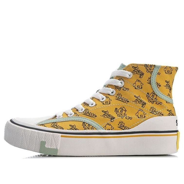 (WMNS) Li-Ning x LINE FRIENDS WeiWu Canvas Hi Shoes 'Yellow White' AGCQ594-1
