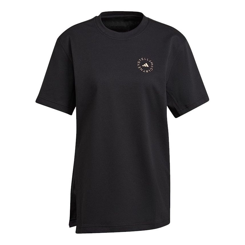 (WMNS) adidas Asmc C Tee Small Logo Sports Round Neck Short Sleeve Black GT9441