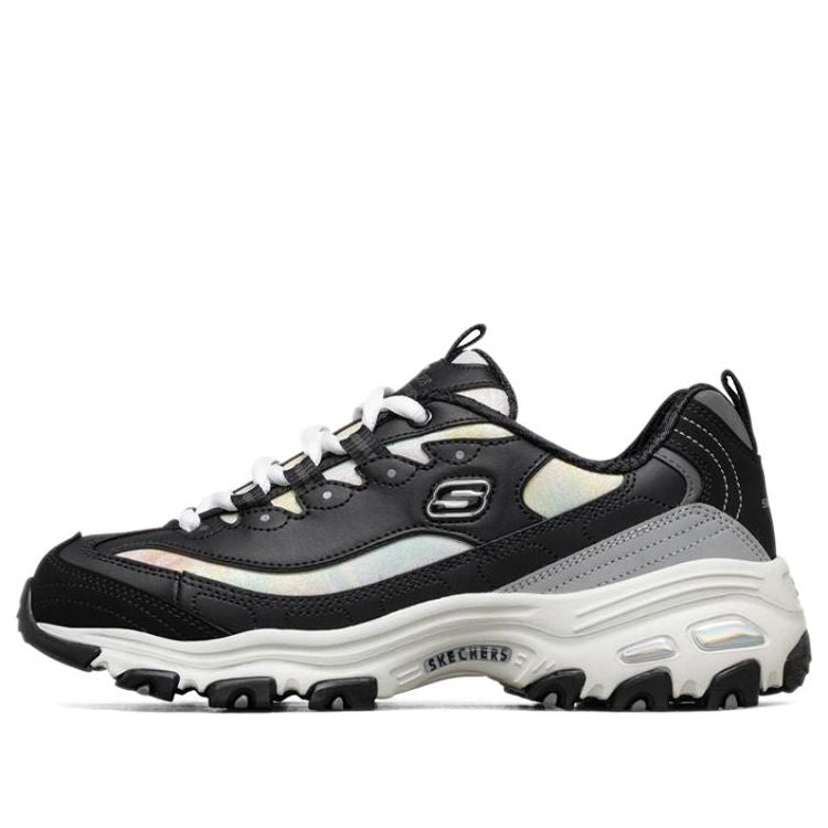 (WMNS) Skechers D'lites 1.0 Running Shoes Black/White/Grey 149240-BKGY