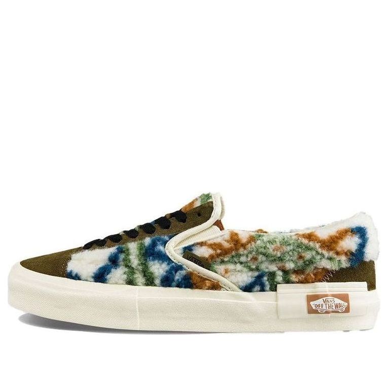 Vans Slip-On Plush Splicing Retro Colorblock Casual Skate Shoes Unisex Green VN0A3WM52UZ