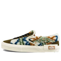 Vans Slip-On Plush Splicing Retro Colorblock Casual Skate Shoes Unisex Green VN0A3WM52UZ