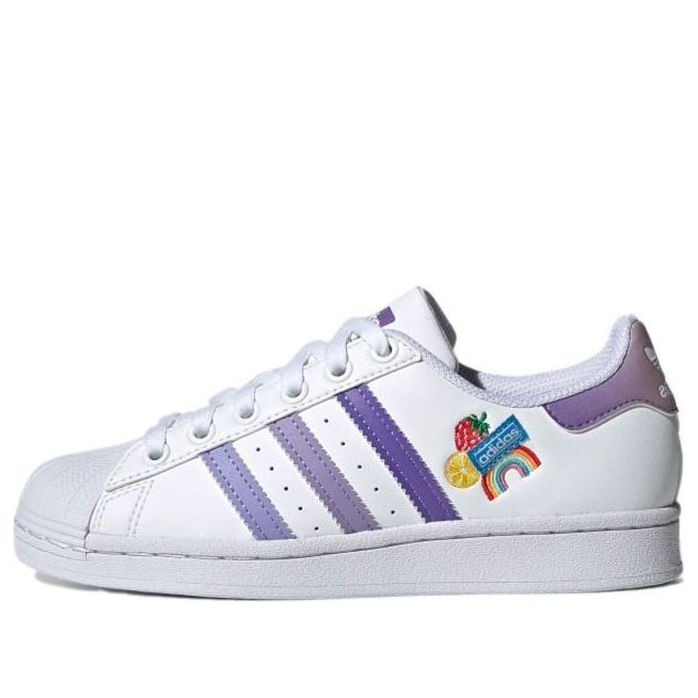 (GS) adidas originals Superstar 'White Purple' GY3313