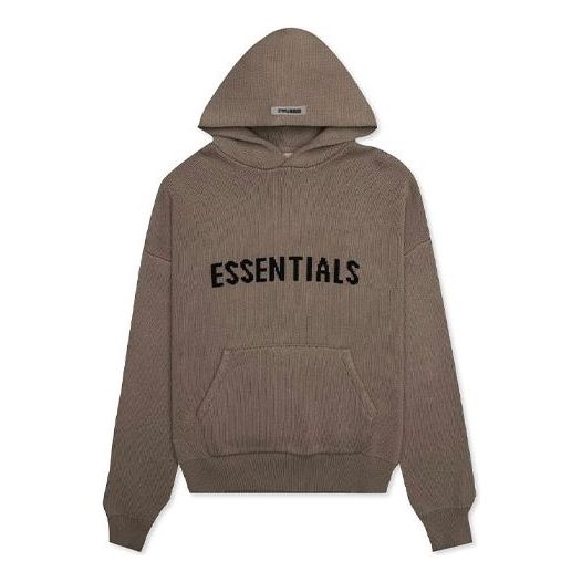 Fear of God Essentials FW20 Knit Logo Hoodie 'Taupe' FOG-FW20-366