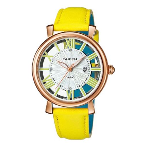 CASIO Female SHEEN Japan / South Korea Fashion Yellow Analog SHE-4047PGL-9A