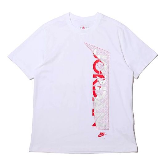 Air Jordan Brand Ss Tee Black Reflective Logo Printing Short Sleeve White CU1684-100