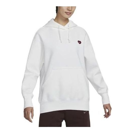(WMNS) Nike Heart Swoosh Hoodie 'White' FD9932-133