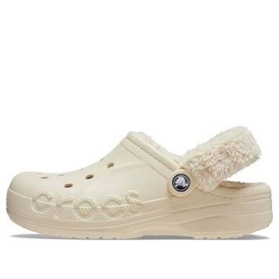 Crocs Baya Lined Fuzz Strap Clogs 'White' 206633-11S