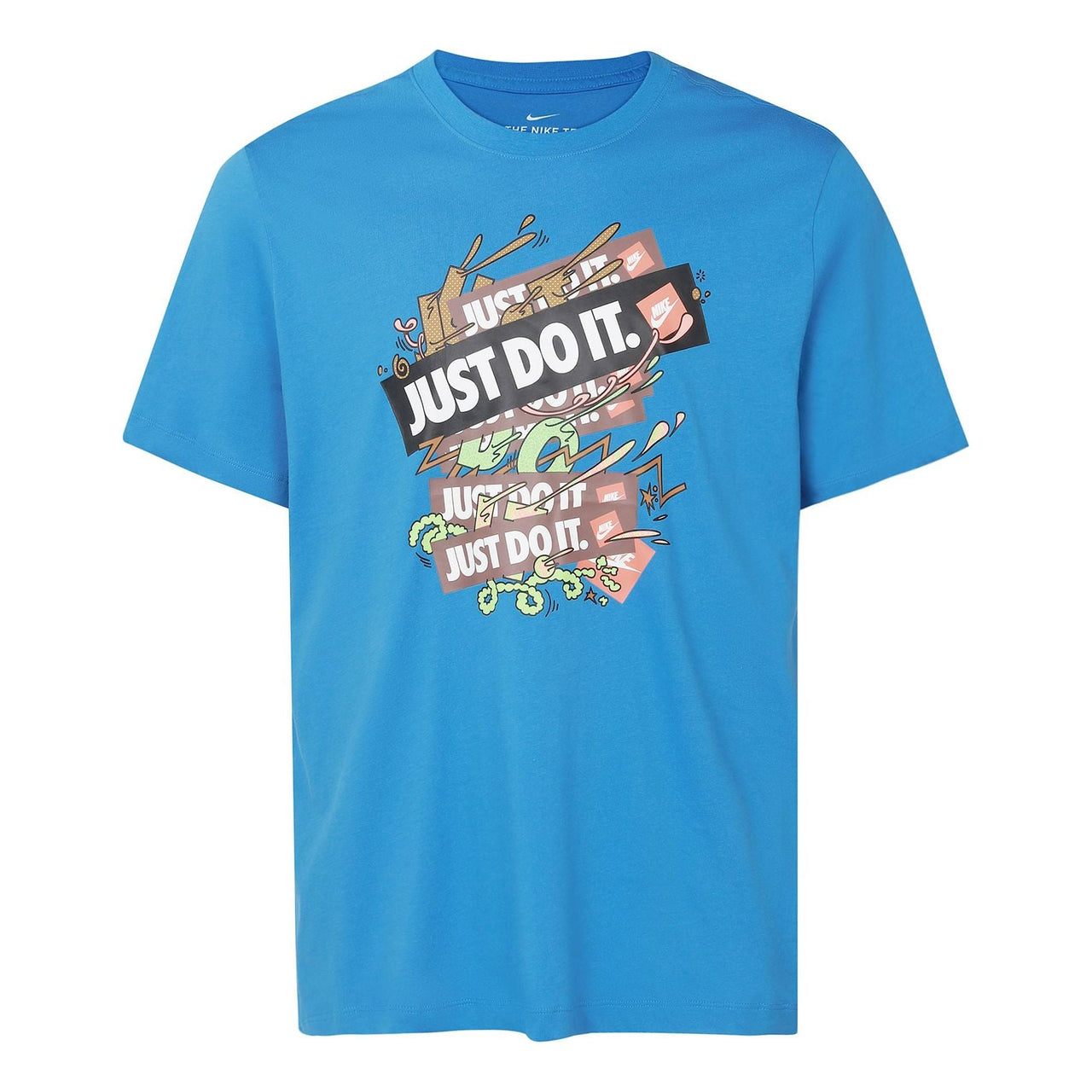 Nike Just Doit Casual Sports Alphabet Printing Short Sleeve Blue DD1263-435