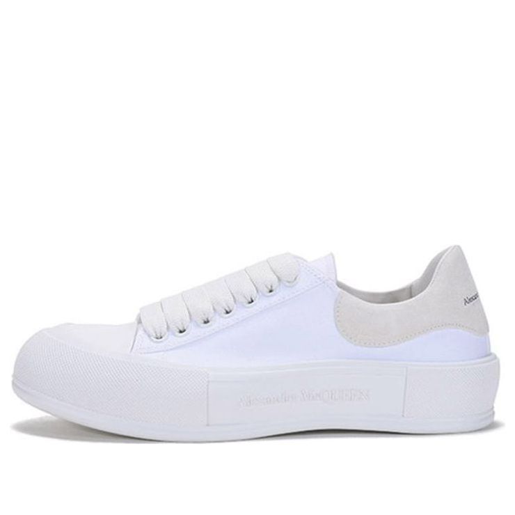 Alexander McQueen Deck Skate Plimsoll Lace Up 'White White' 654594W4MV79000