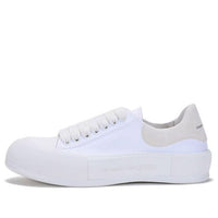 Alexander McQueen Deck Skate Plimsoll Lace Up 'White White' 654594W4MV79000