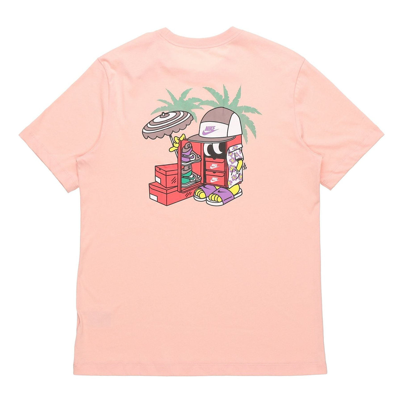 Nike Sportswear Shoe Cartoon Printing Sports Round Neck Short Sleeve Pink DD1261-800