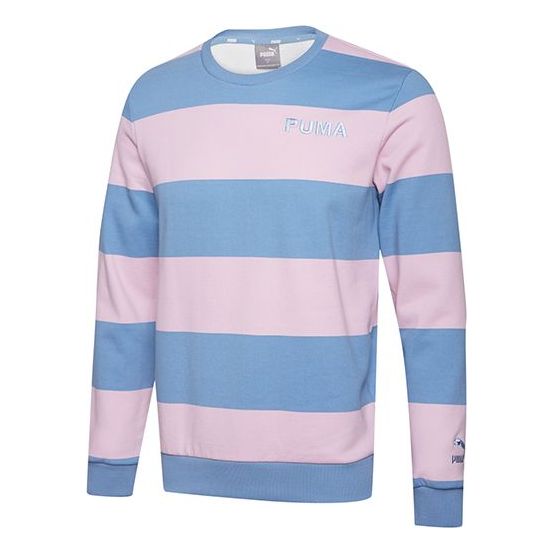 PUMA Letter Logo Embroidery Printing Round-Neck Sweatshirt Blue 584320-13
