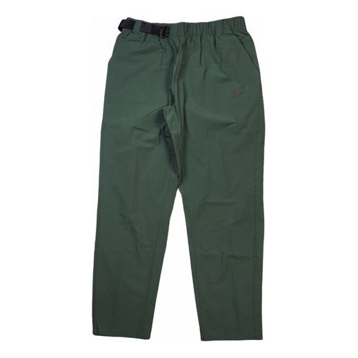 Men's Nike Sportswear Premium Essentials Cone Woven Sports Solid Color Casual Long Pants Dark Green CZ9884-337