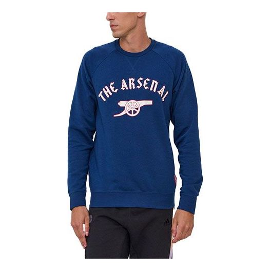 adidas Afc Gra Cr Swt Arsenal Soccer/Football Sports Printing Round Neck Pullover Blue GR4217